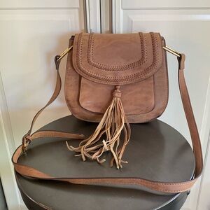 Leather Saddle Bag, Medium brown